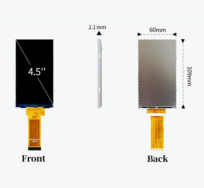 4.5 Inch TFT LCD Module 480*854 Resolution 300 Nits RGB 24bit Interface 4.5