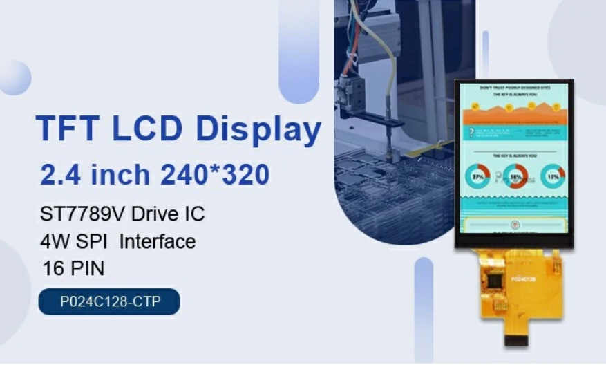 2.4 inch Transmissive 240x320 brightness 260 driver ic ST7789V Interface 4 Line serial TFT LCD