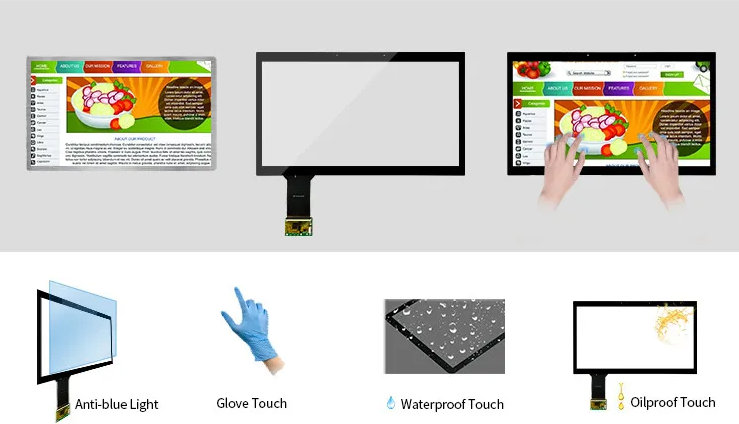13.3 inch Glass Multi Points Touch Panel Waterpoof CTP ILI2511 GG Capacitive Touchscreen