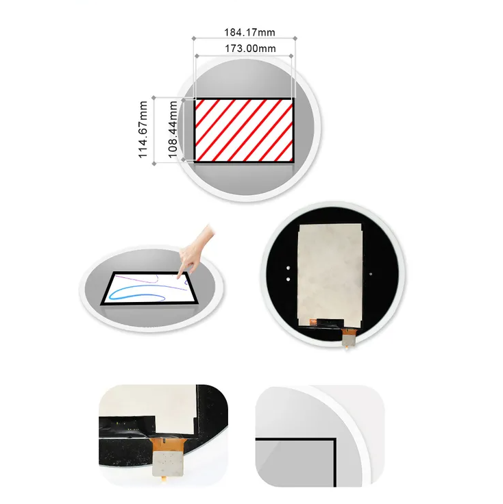 8 inch Multitouch Mirror Glass Display Industrial Customized Capacitive LCD Touch Screen Panel