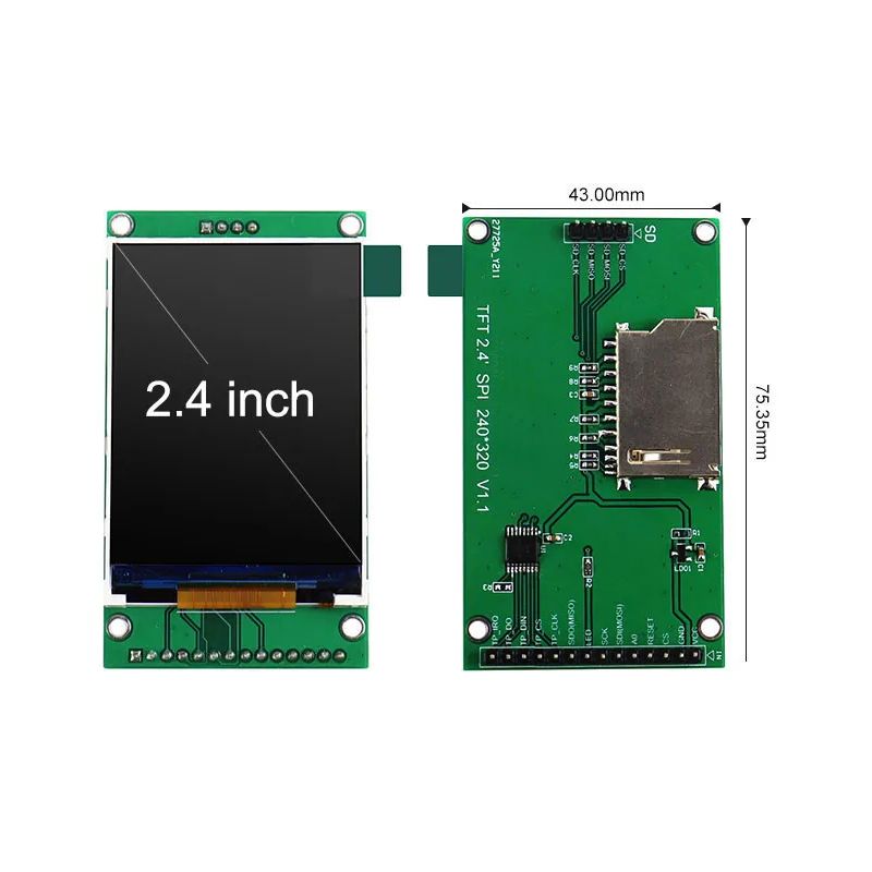 18 Pin 260 NIT 2.4 Inch Tft Display 240X320 Capacitive Touch Screen Lcd