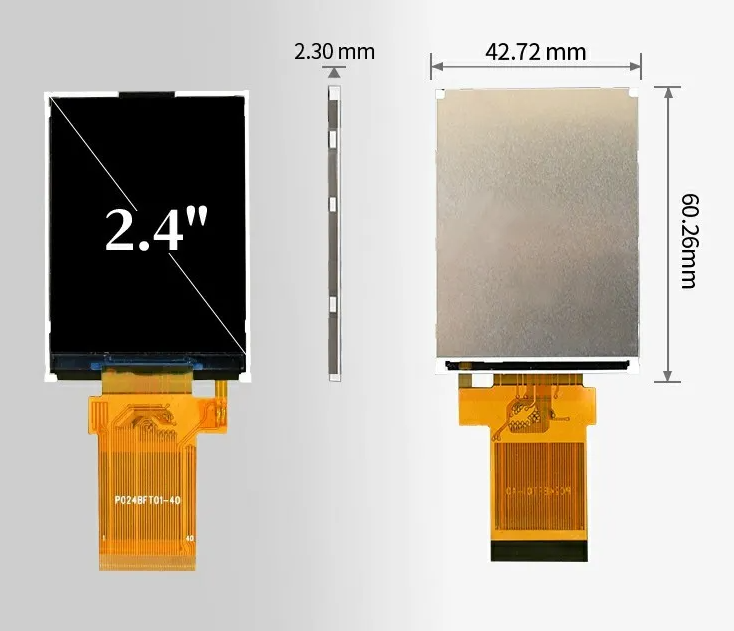 2.4 inch LCM Module Transflective SPI MCU Welding 20pin Resolution 240x320 TFT LCD Screen