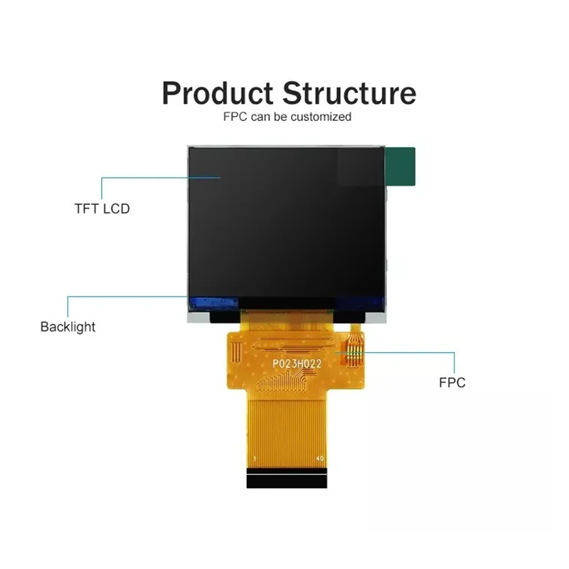 Black 320*240 RGB TFT Display 18 Bit High Brightness 2.31 inch LCD Panel