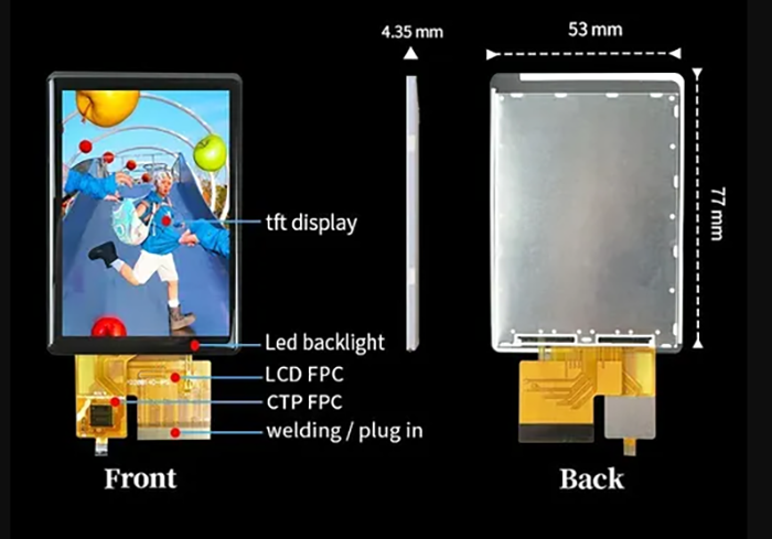 High Luminance 500nit 2.8 inch LCD Screen 240x320 IPS all view angle CTP Capacitive Touch TFT Display