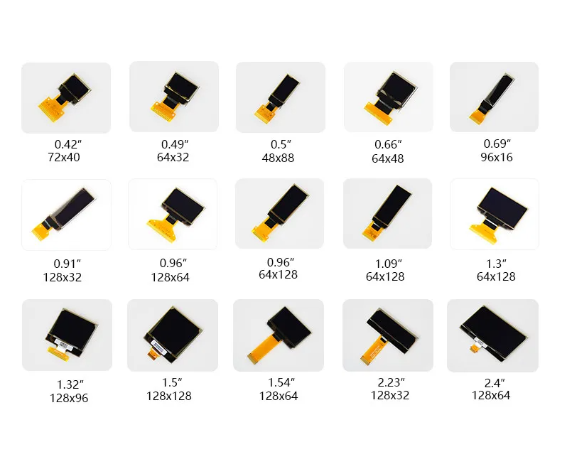 1.32 Inch White Mono Color Mini OLED Display With 128x96 SPI IIC 25P 1.32"