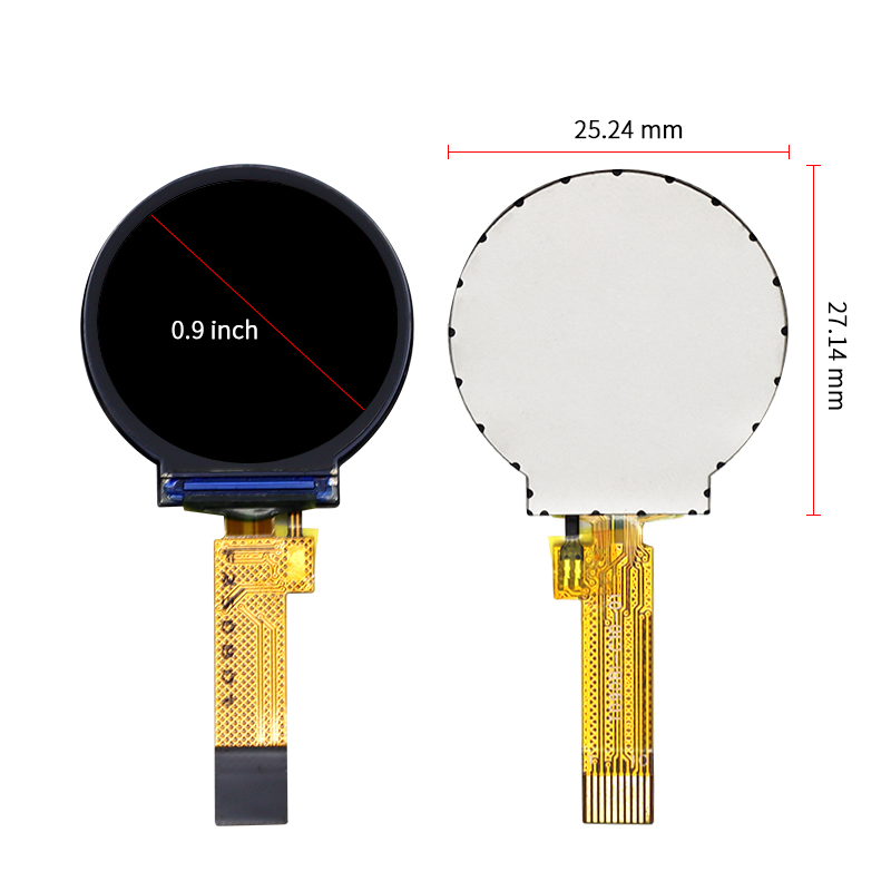 0.9" 10P Plug-in Round Screen