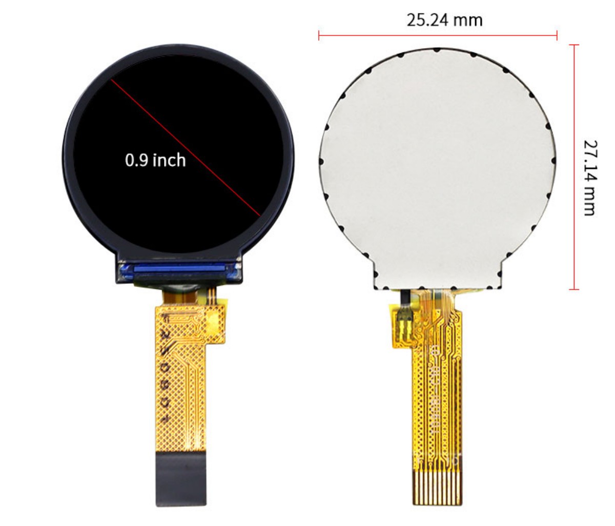 0.9 inch 10P plug-in round screen 0.9 inch 10P plug-in round screen