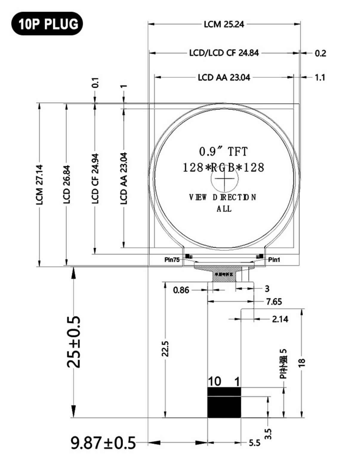 10P display 10P display