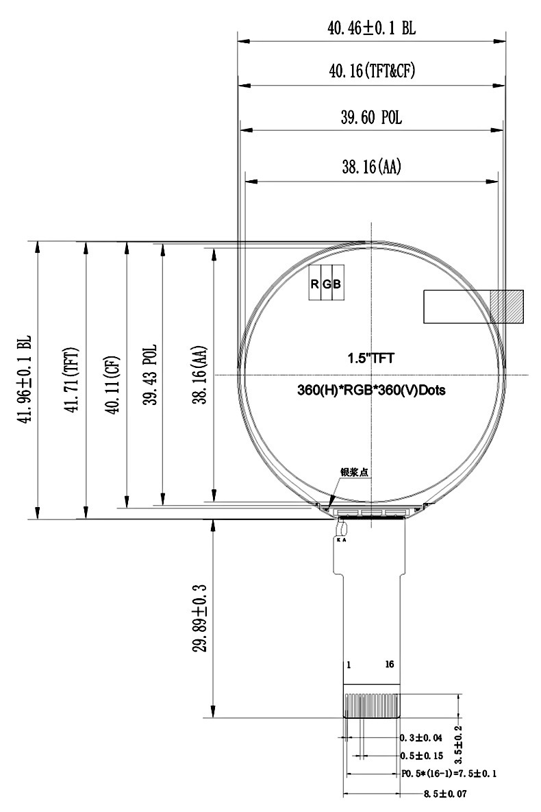 1.6 inch 1.6 inch