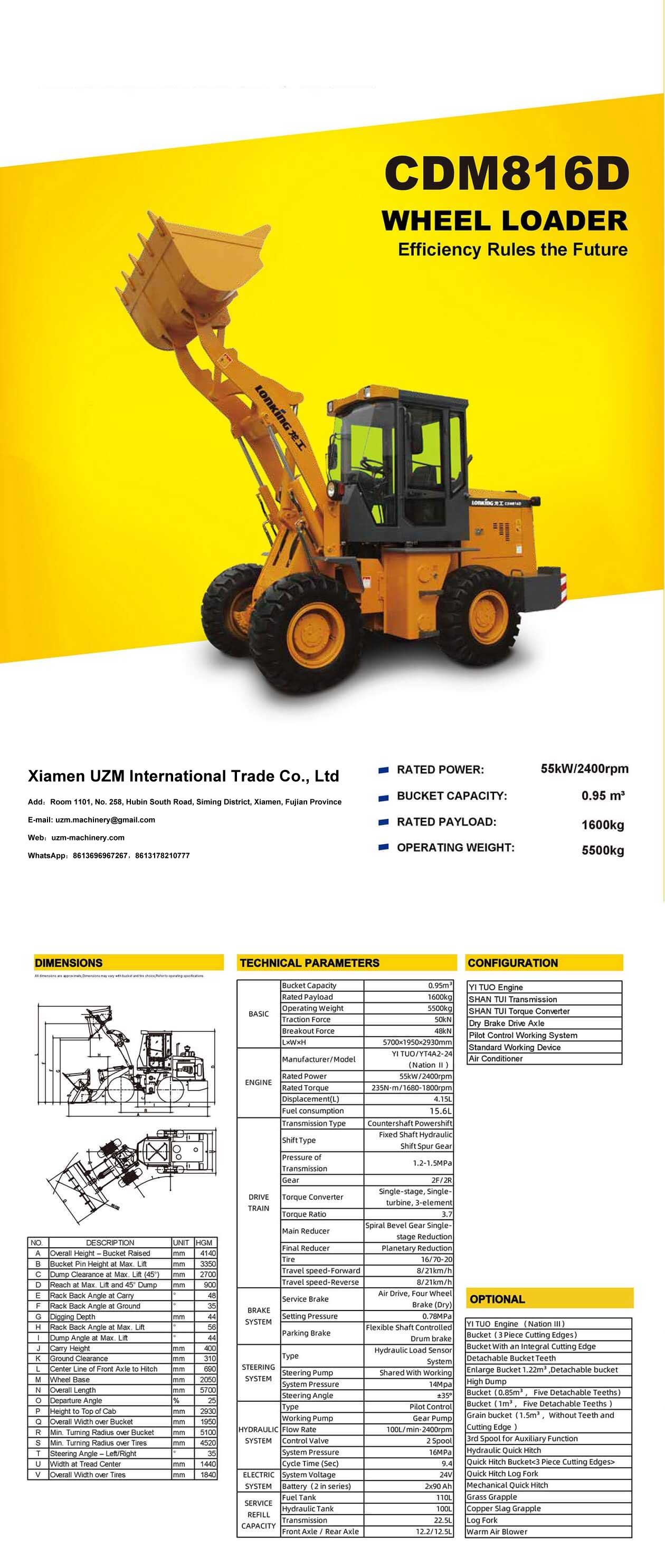 CDM816 Tier 2 Wheel Loader