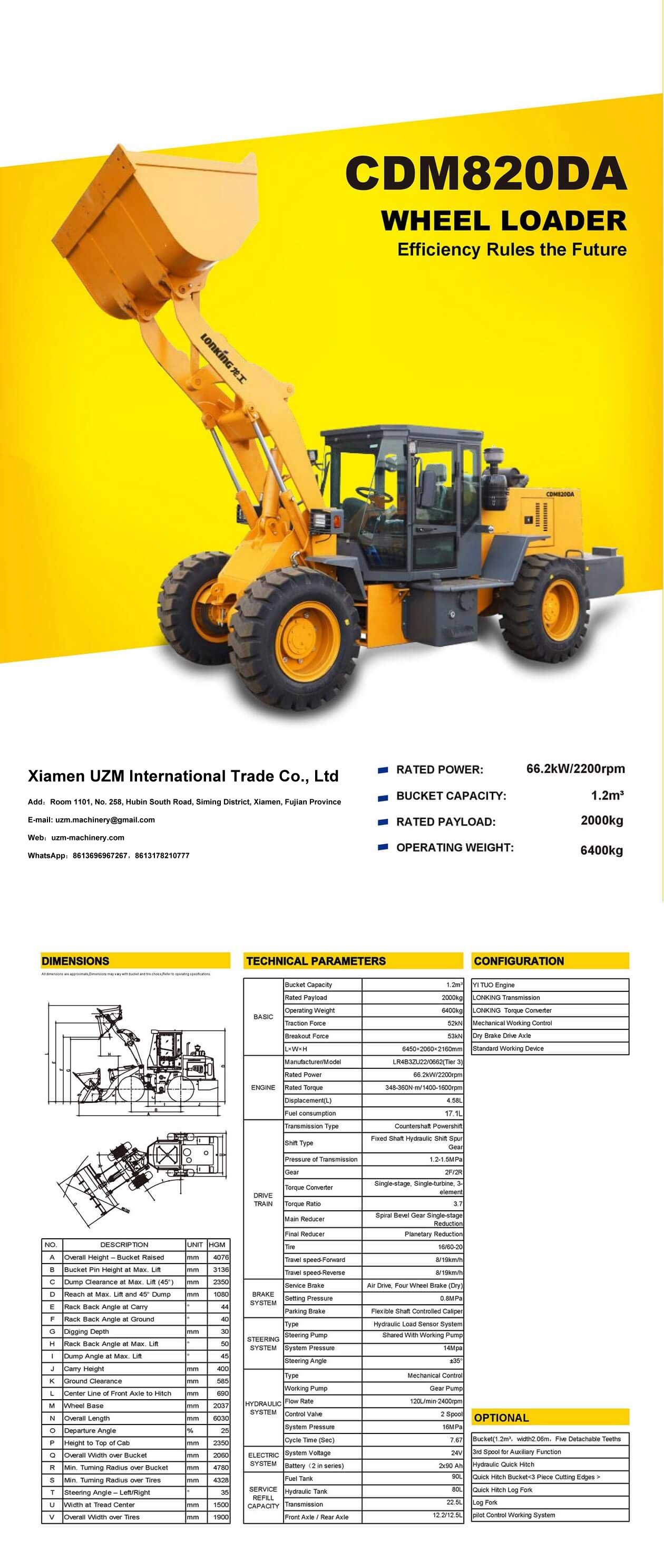 CDM820DA Wheel Loader