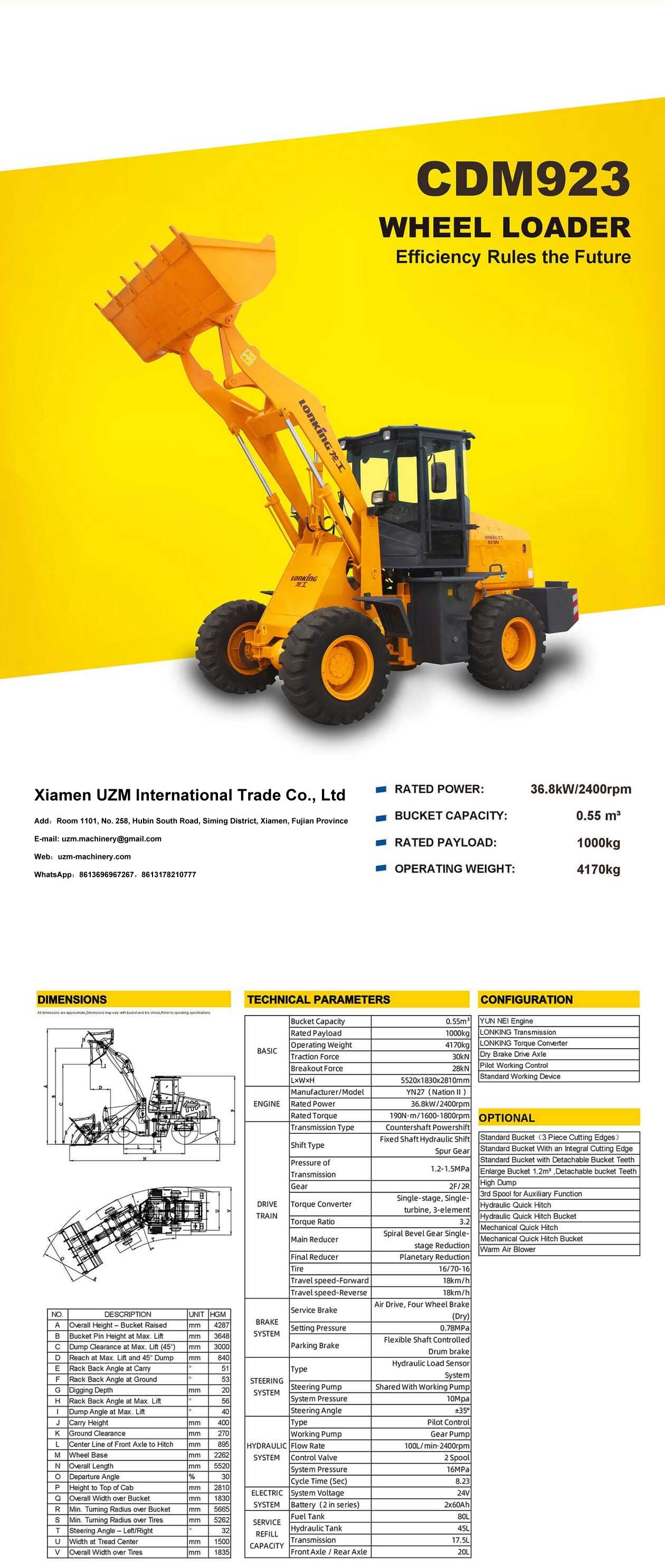 CDM923N Tier Ⅱ Wheel Loader