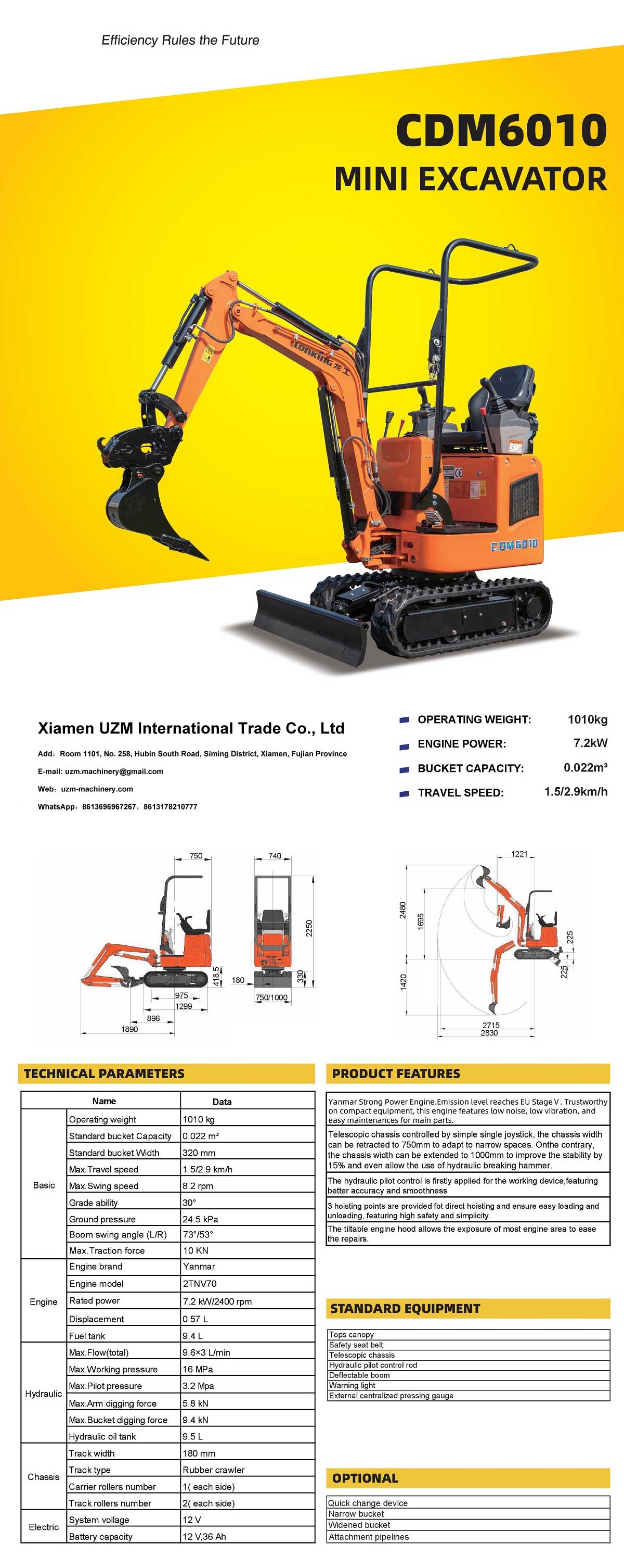 CDM6010 Yanmar Euro V Excavator