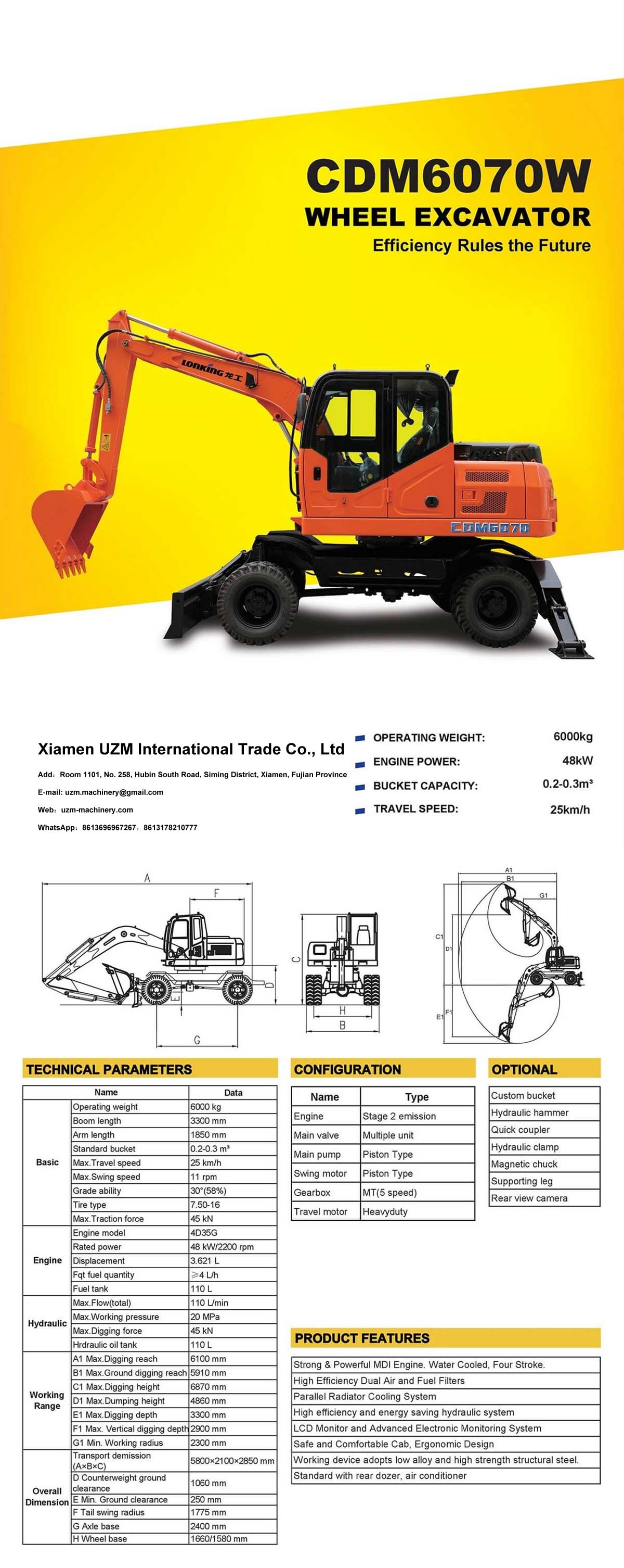 CDM6070W Wheel Excavator