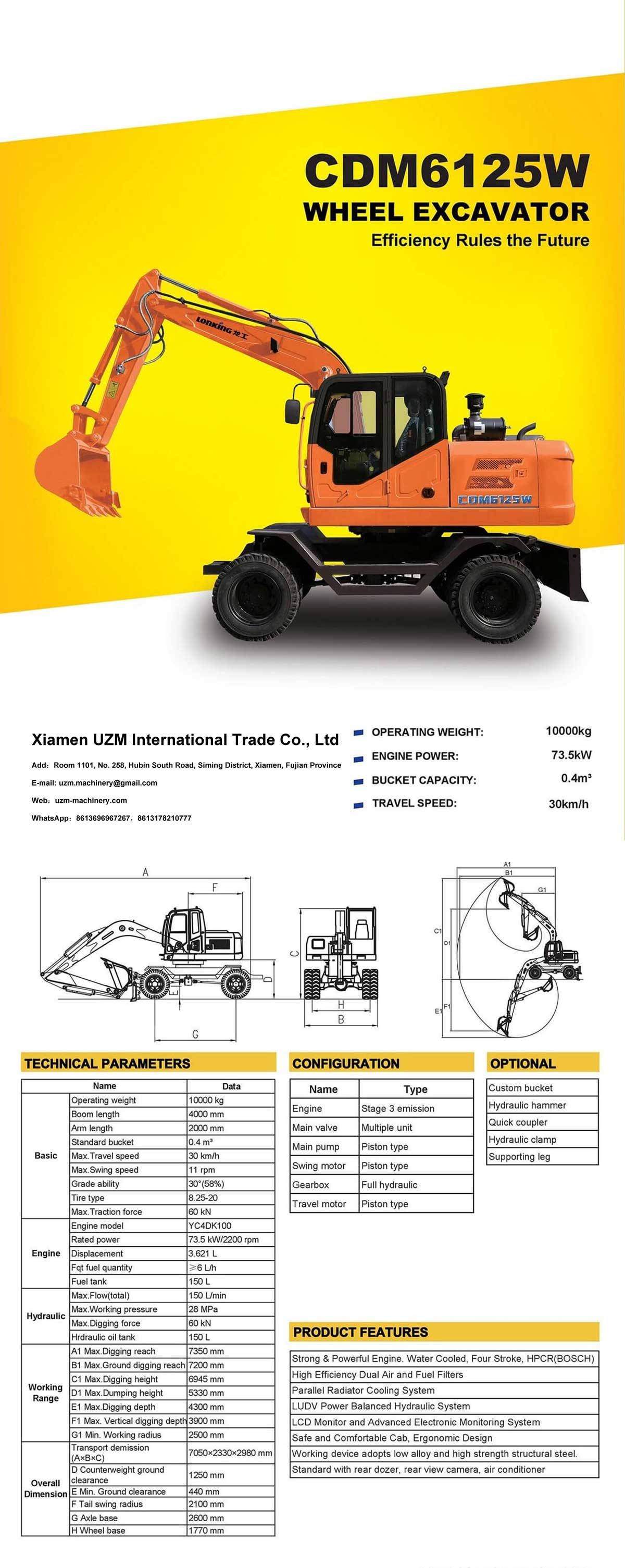 CDM6125W Wheel Excavator