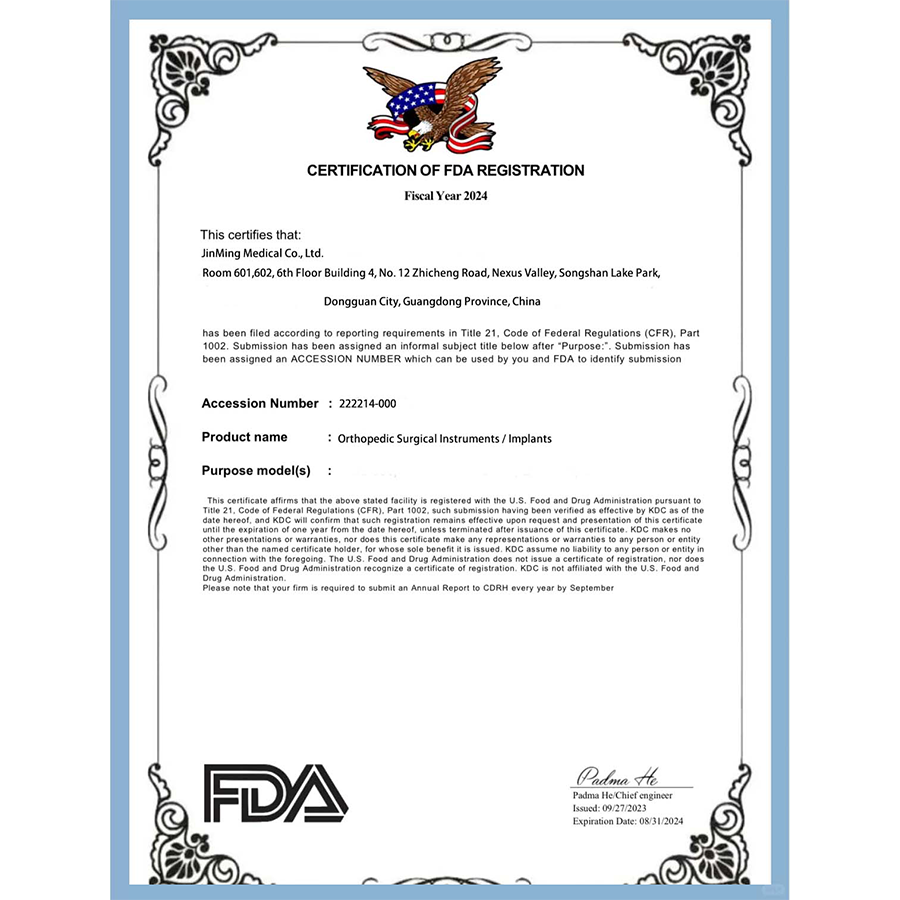 FDA Certificate