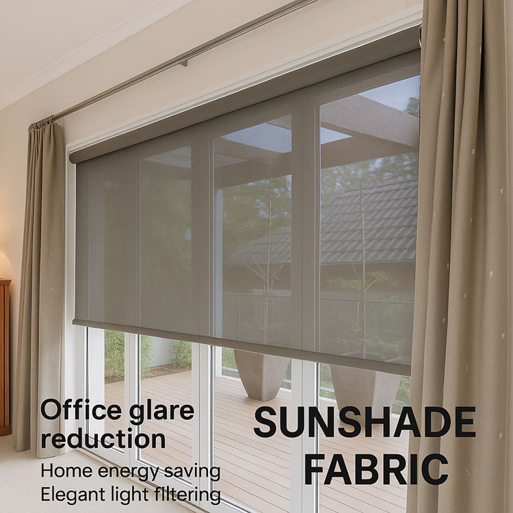 Roller blind fabric for sunshade