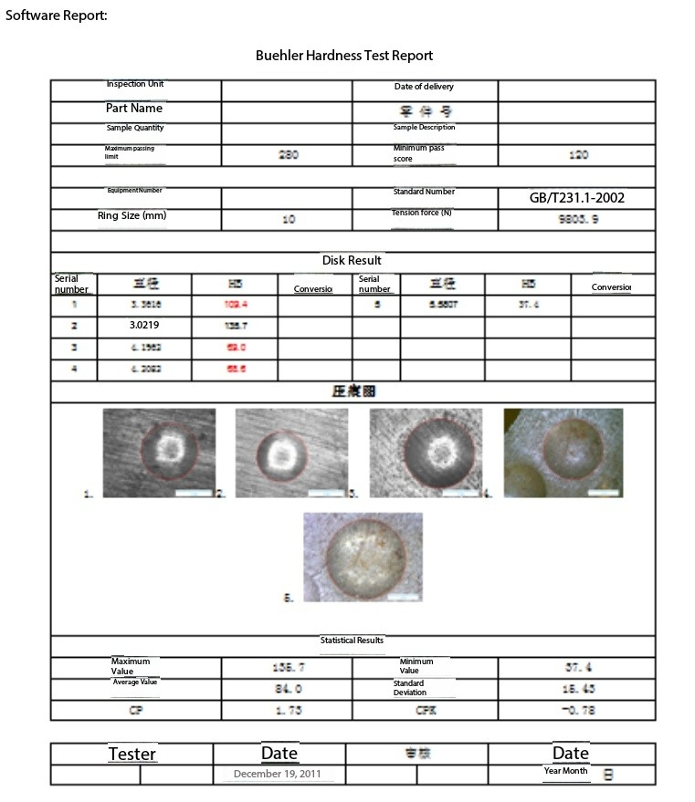 Computerized Brinell Hardness Testing System Computerized Brinell Hardness Testing System