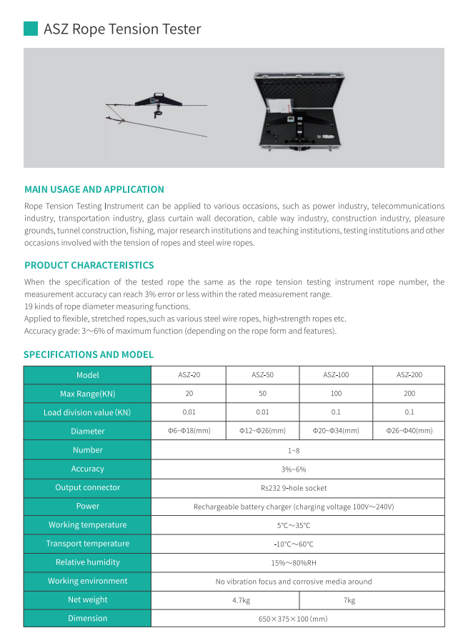 Wire Rope Tension Tester Wire Rope Tension Tester