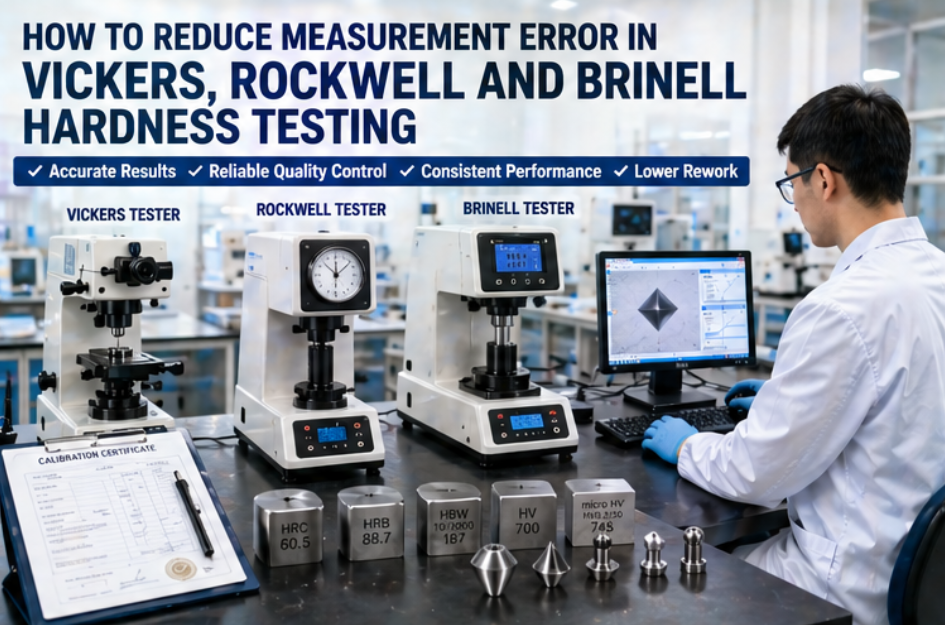 How To Reduce Measurement Error In Vickers, Rockwell And Brinell Hardness Testing