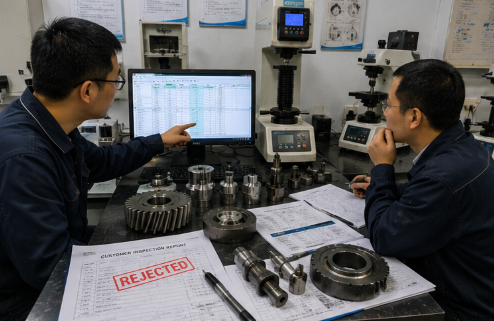 metal parts hardness inspection failure