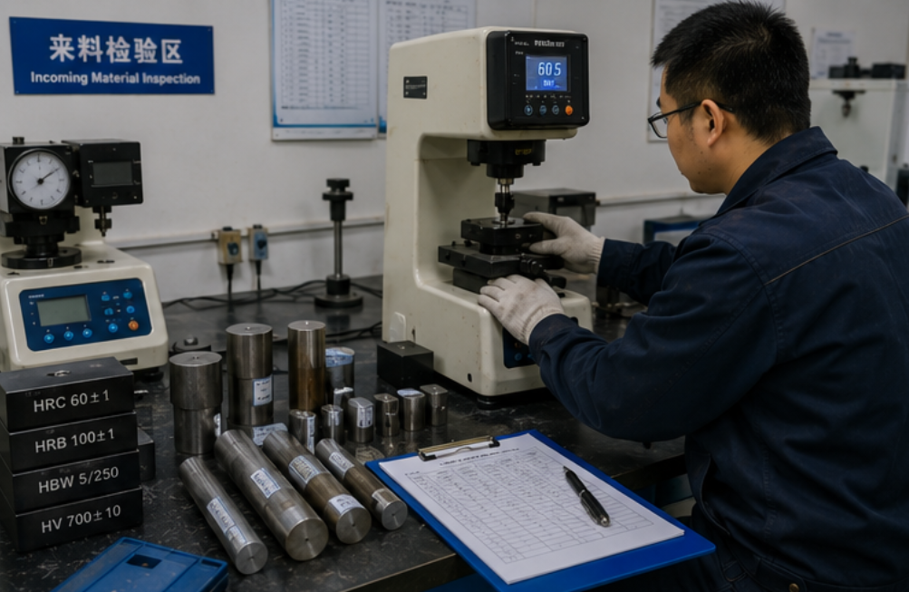 incoming material hardness inspection