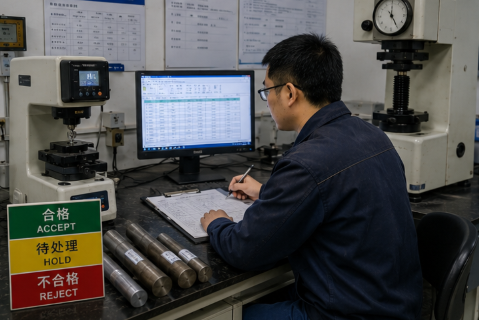 incoming material hardness inspection