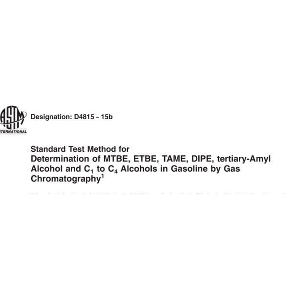 ASTM D4815 Gas Chromatography for Oxygenates in Gasoline