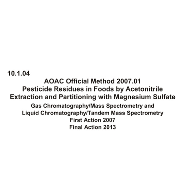 AOAC Method 2007.01 Gas Chromatography for Pesticide Residue
