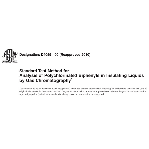ASTM D4059 Gas Chromatography for PCBs in Insulating Liquids