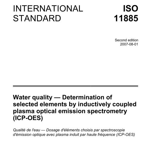 ISO 11885 Determination of 9 Heavy Metals in Water by ICP