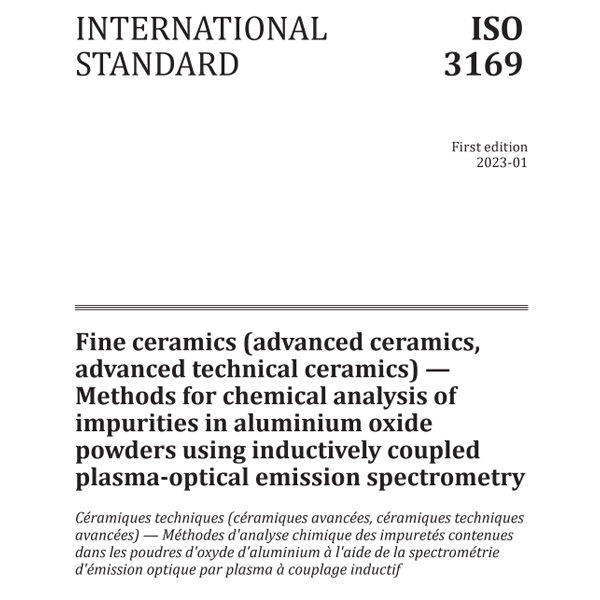 ISO 3169 Determination of impurities in aluminum oxide by ICP