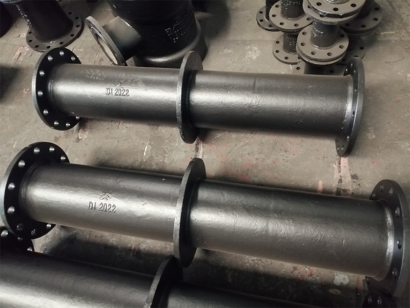 Water Treatment Plant Construction Ductile Iron Double Pipe Fittings Double Flange Cast Pipe with Puddle Flange