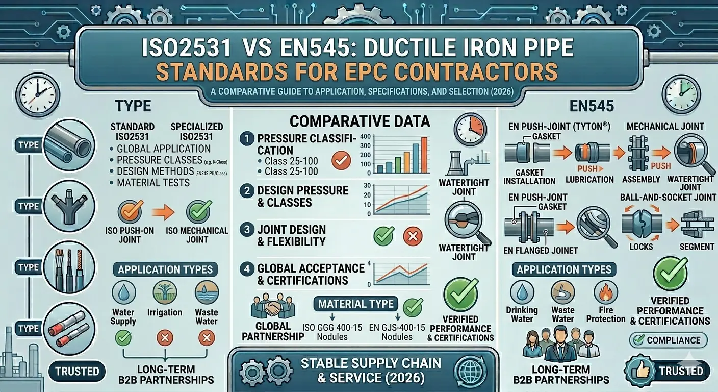 ISO2531 vs EN545: Ductile Iron Pipe Standards for EPC Contractors