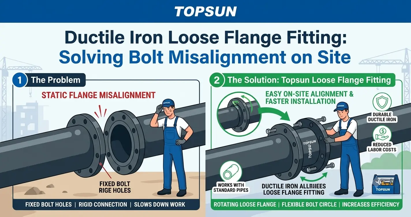 Ductile Iron Loose Flange Fitting: Solving Bolt Misalignment on Site