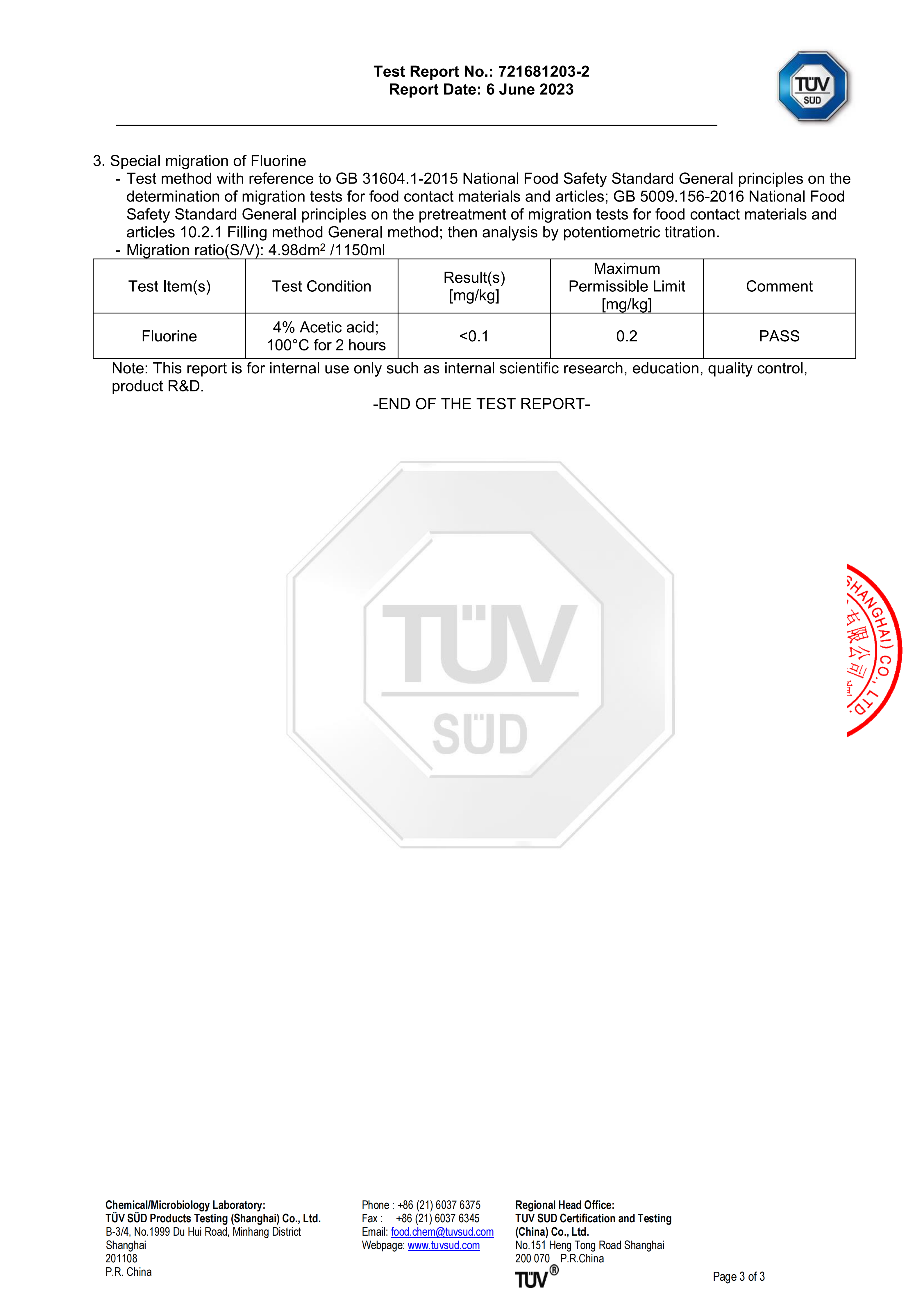TUV SUD SILICON COATING TEST REPORT 3