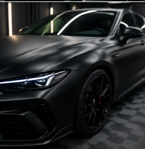 matte black car wrap