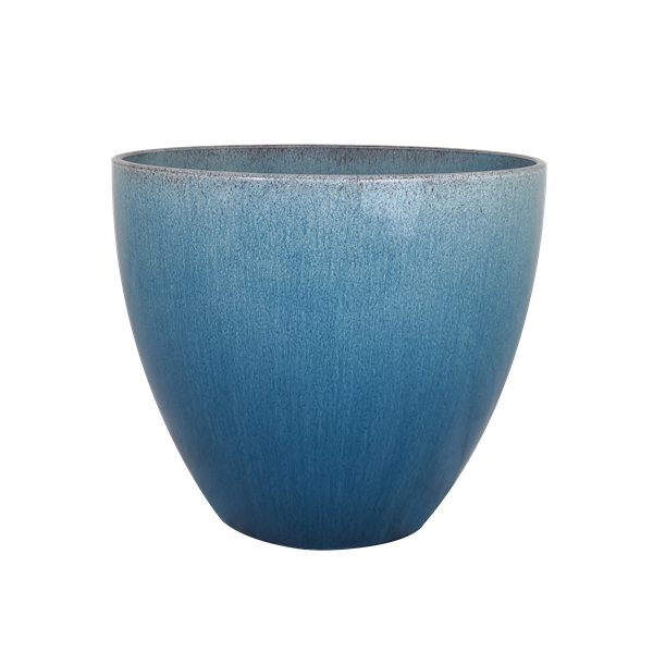 Ocean Blue Glazed Egg Planter