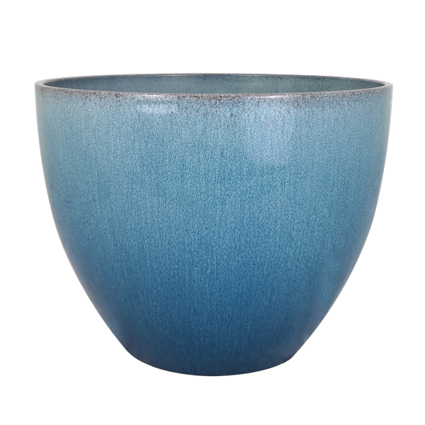 Ocean Blue Glazed Egg Planter