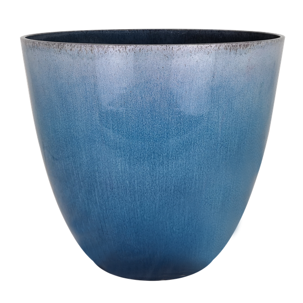 Ocean Blue Glazed Egg Planter