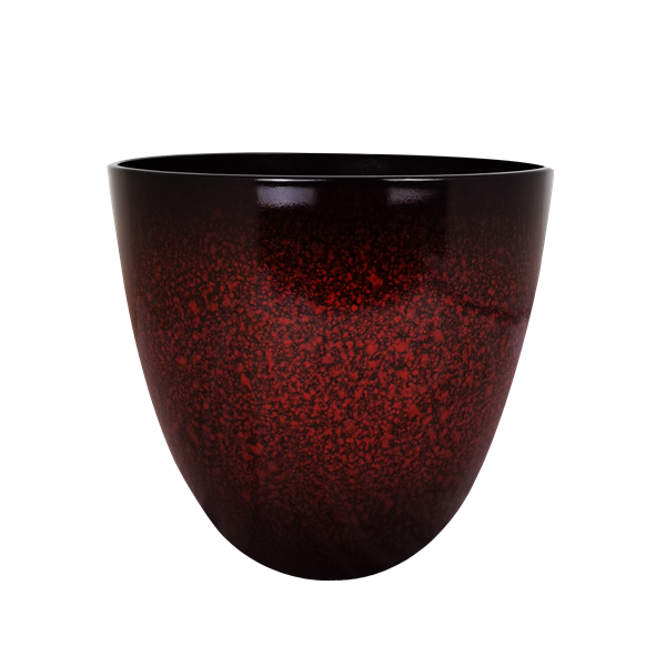 PP Cherry Red Glazed Egg Planter