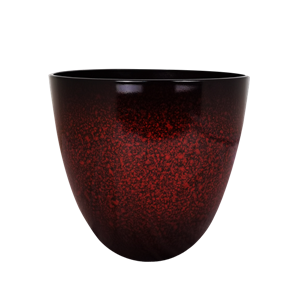 PP Cherry Red Glazed Egg Planter