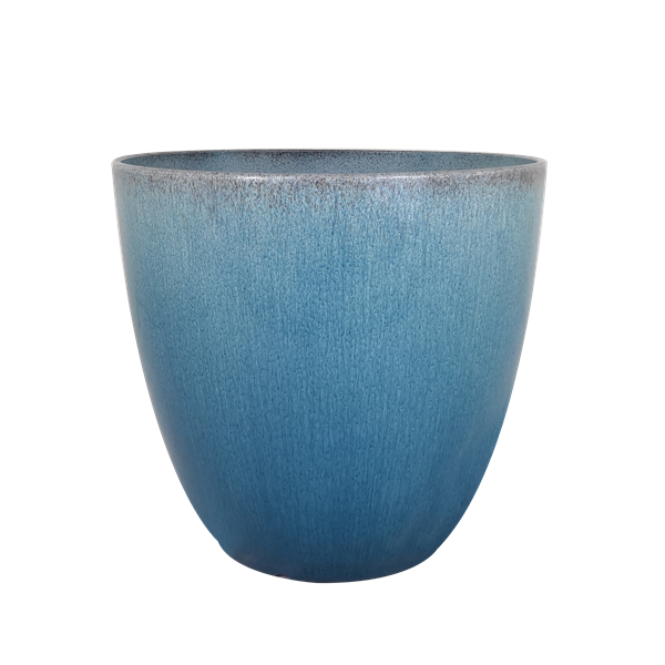 PP OceanBlue Glazed Egg Planter