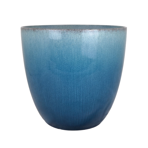 PP OceanBlue Glazed Egg Planter