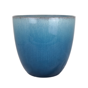 PP OceanBlue Glazed Egg Planter