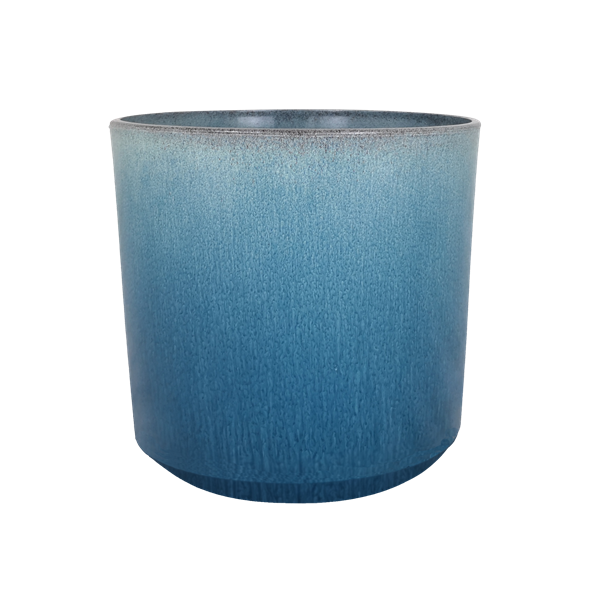 Ocean Blue Glazed Straight Bucket Planter