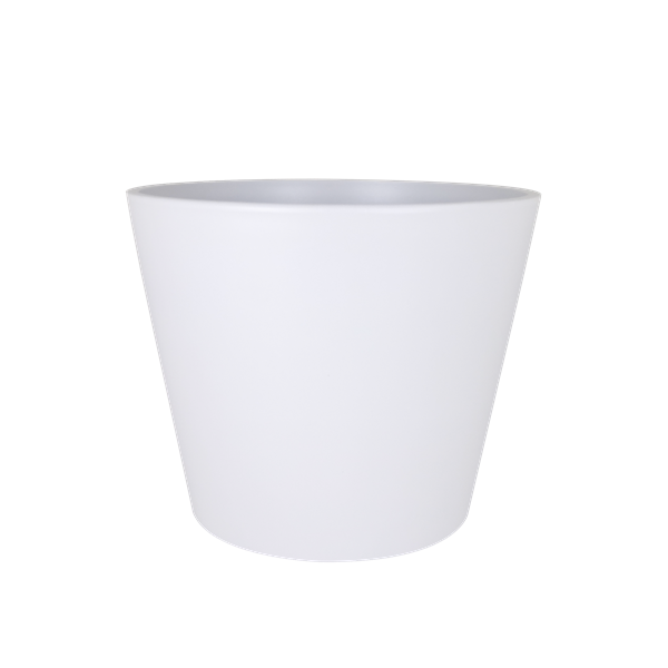 Ceramic White Glazed Round Flower Planter