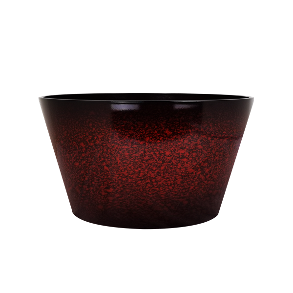 Cherry Red Glazed Round Flower Planter