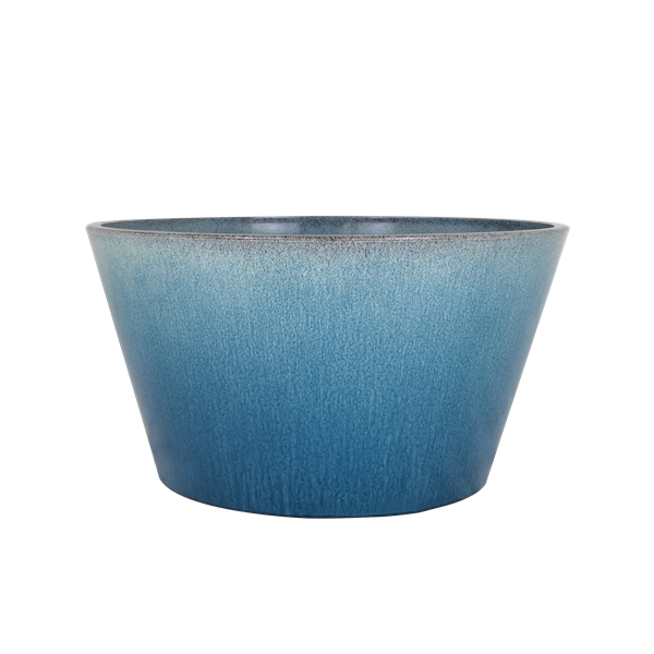 Ocean Blue Glazed Round Flower Planter