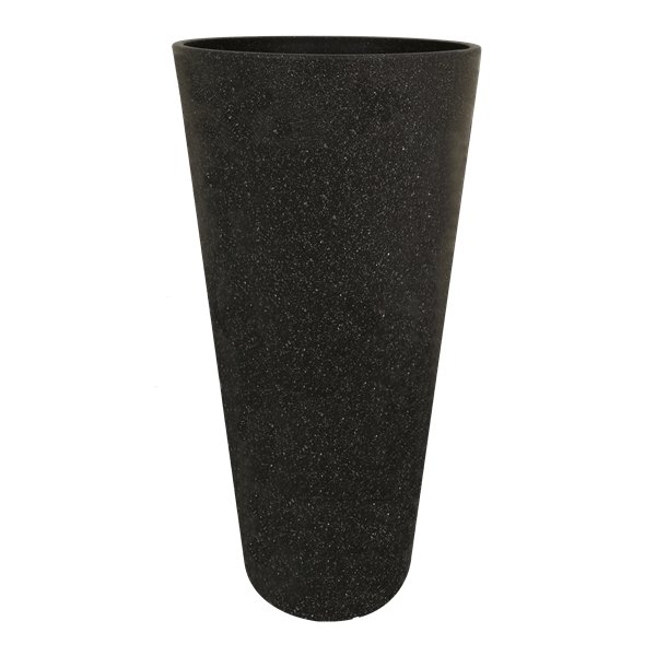 Charcoal Sandstone Round Flower Planter